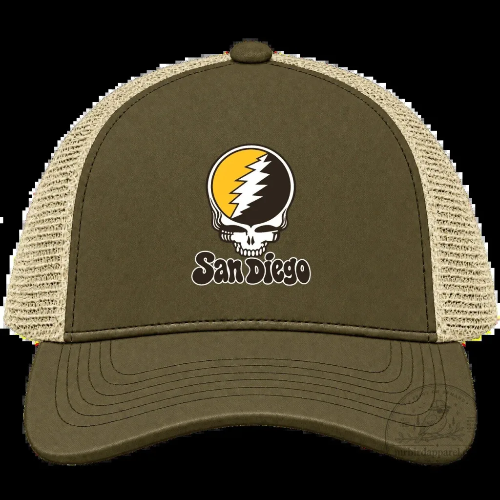 San Diego Grateful Dead Stealie Baseball Trucker Cap Hat San Diego Grateful Dead Stealie Baseball Trucker Cap Hat