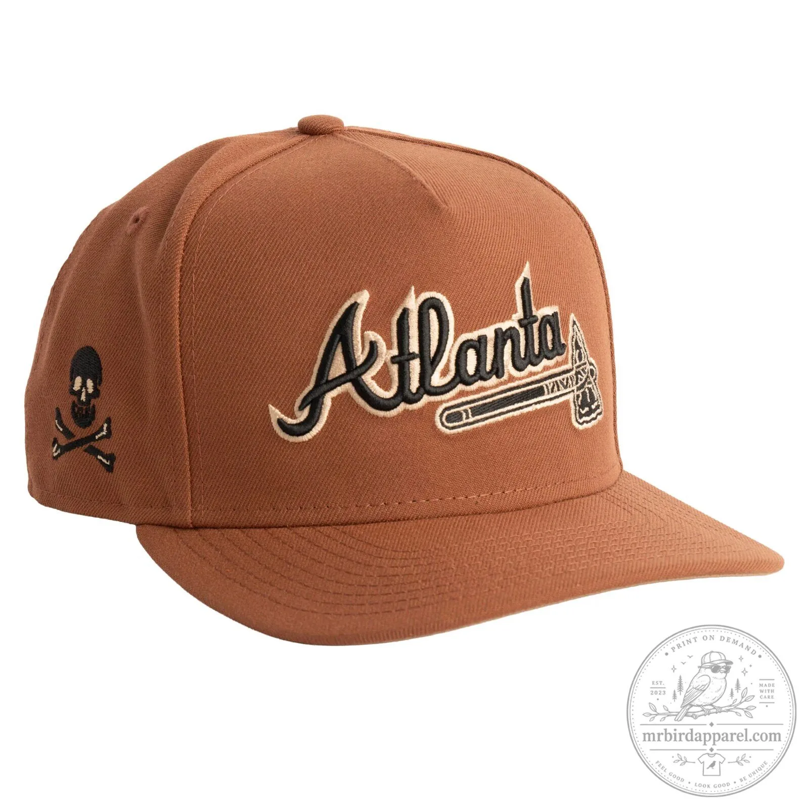 Atlanta Braves Baseball Team Logo Brown Snapback Cap Hat 8 Atlanta Braves Baseball Team Logo Brown Snapback Cap Hat