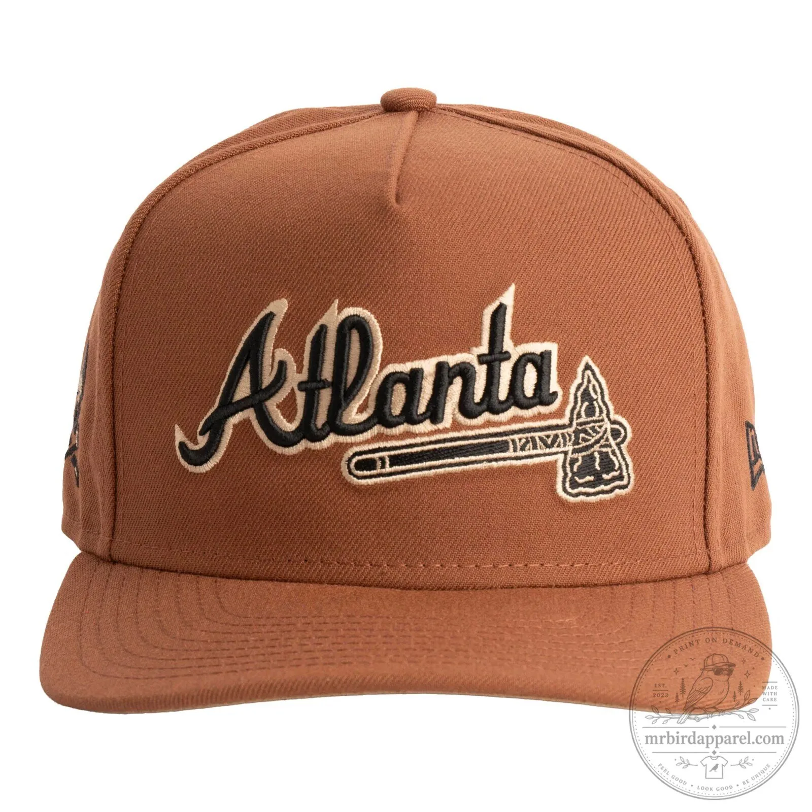 Atlanta Braves Baseball Team Logo Brown Snapback Cap Hat 9 Atlanta Braves Baseball Team Logo Brown Snapback Cap Hat