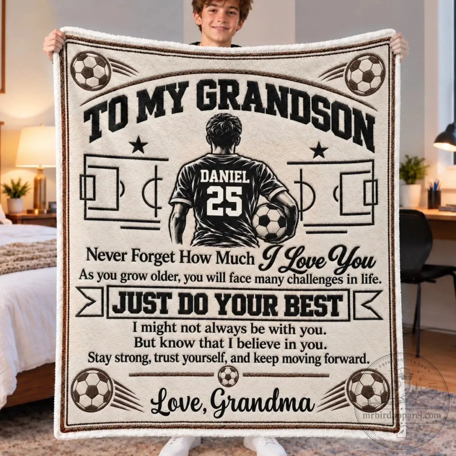 Personalized Soccer Grandson Blanket from Grandma - Just Do Your Best 9 Personalized Soccer Grandson Blanket from Grandma - Just Do Your Best