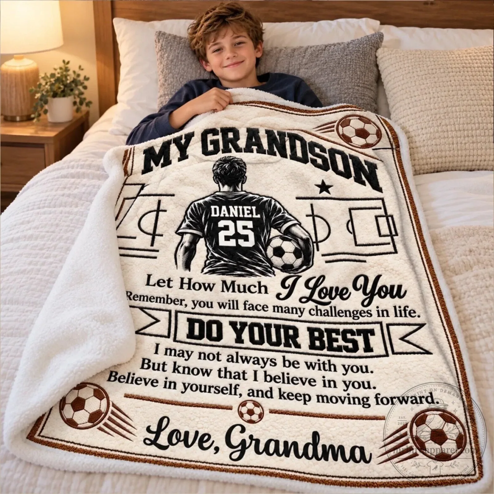 Personalized Soccer Grandson Blanket from Grandma - Just Do Your Best 11 Personalized Soccer Grandson Blanket from Grandma - Just Do Your Best