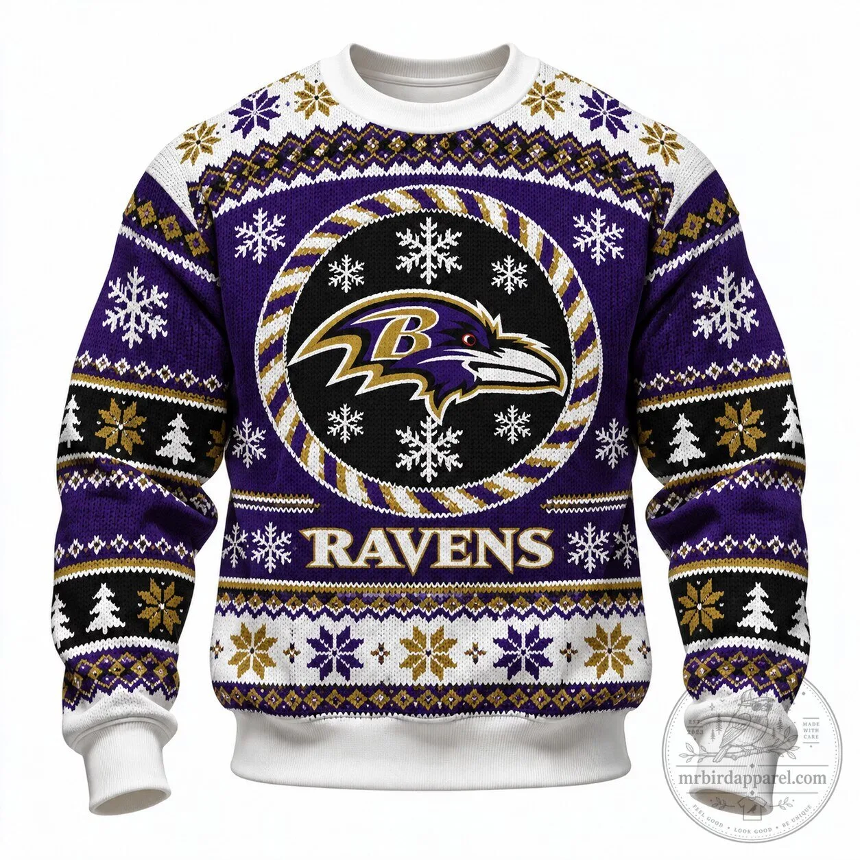 Baltimore Ravens Ugly Christmas Sweater NFL Football Team Sweatshirt