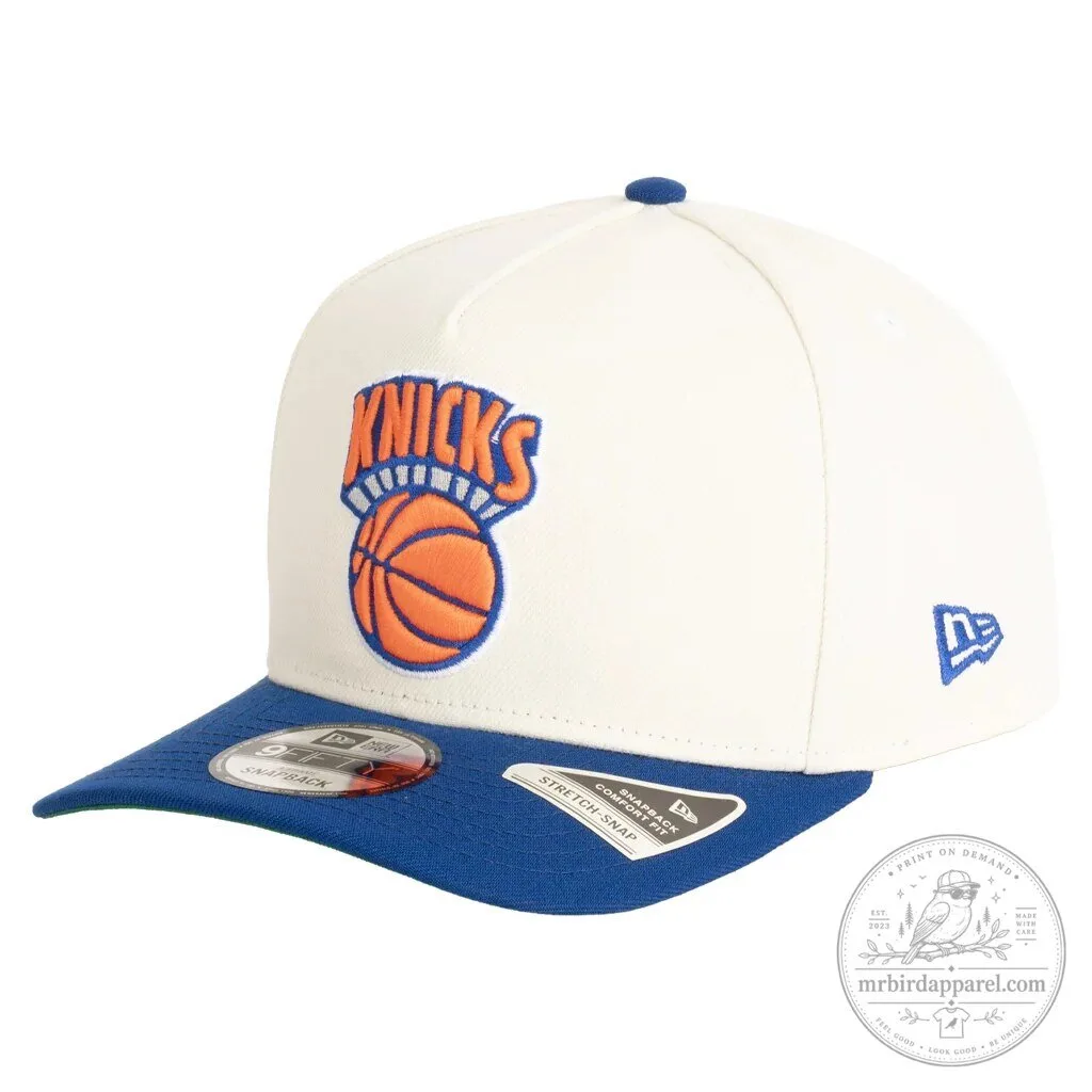 New York Knicks Basketball Team Cream and Blue Two-Tone Snapback Cap Hat