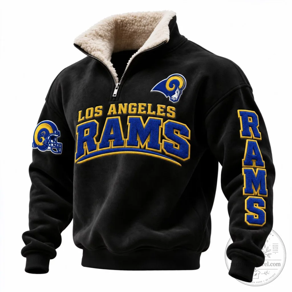 Los Angeles Rams Quarter-Zip Mock-Neck Sweatshirt Los Angeles Rams Quarter-Zip Mock-Neck Sweatshirt
