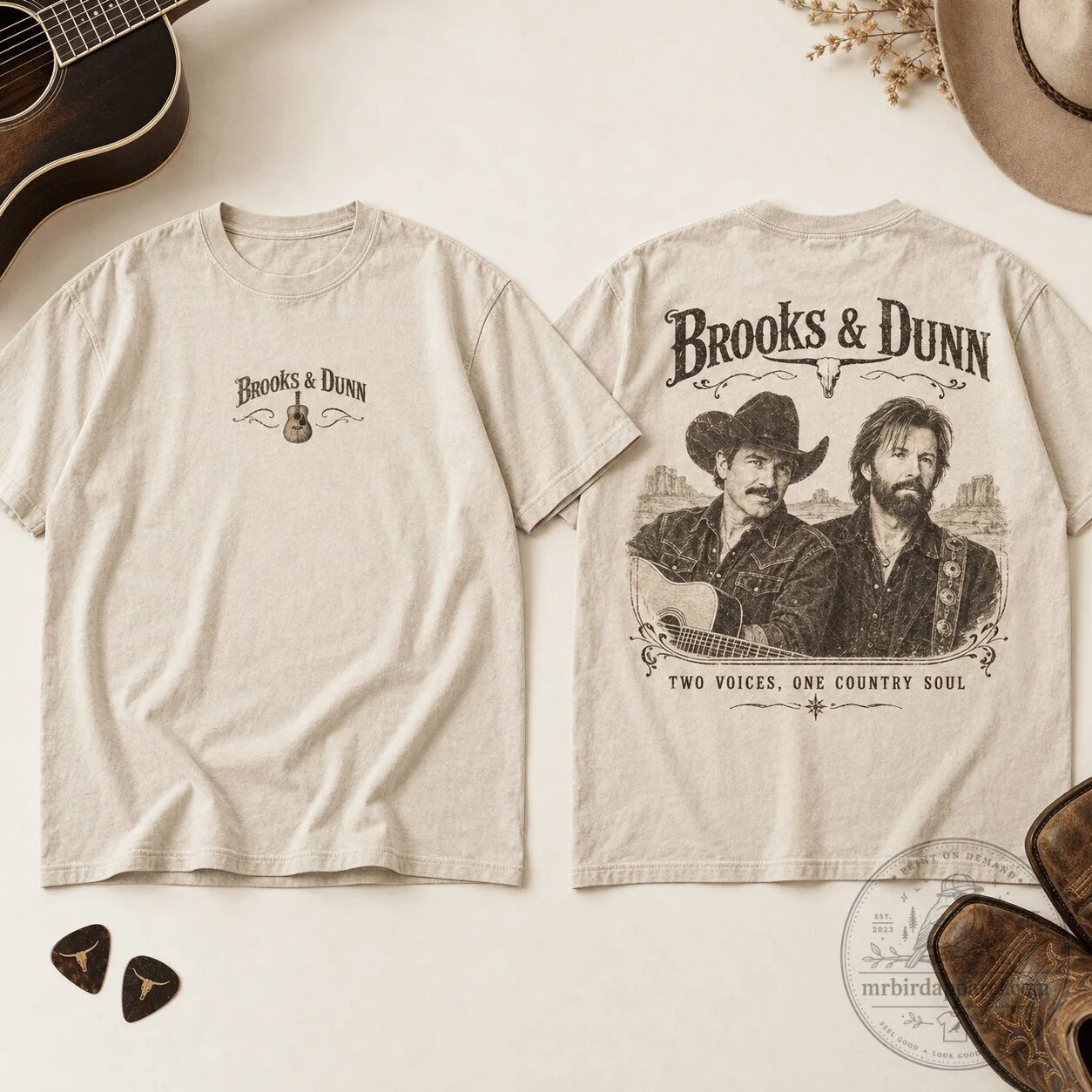 Brooks & Dunn Two Voices One Country Soul Country Music Band T-Shirt