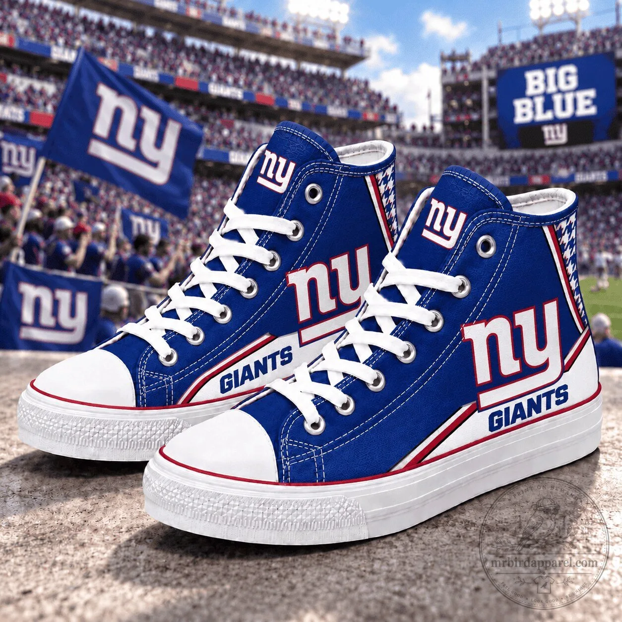 New York Giants NFL Team Logo High Top Canvas Shoes