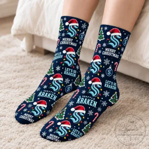 Seattle Kraken National Hockey League Christmas Holiday Socks