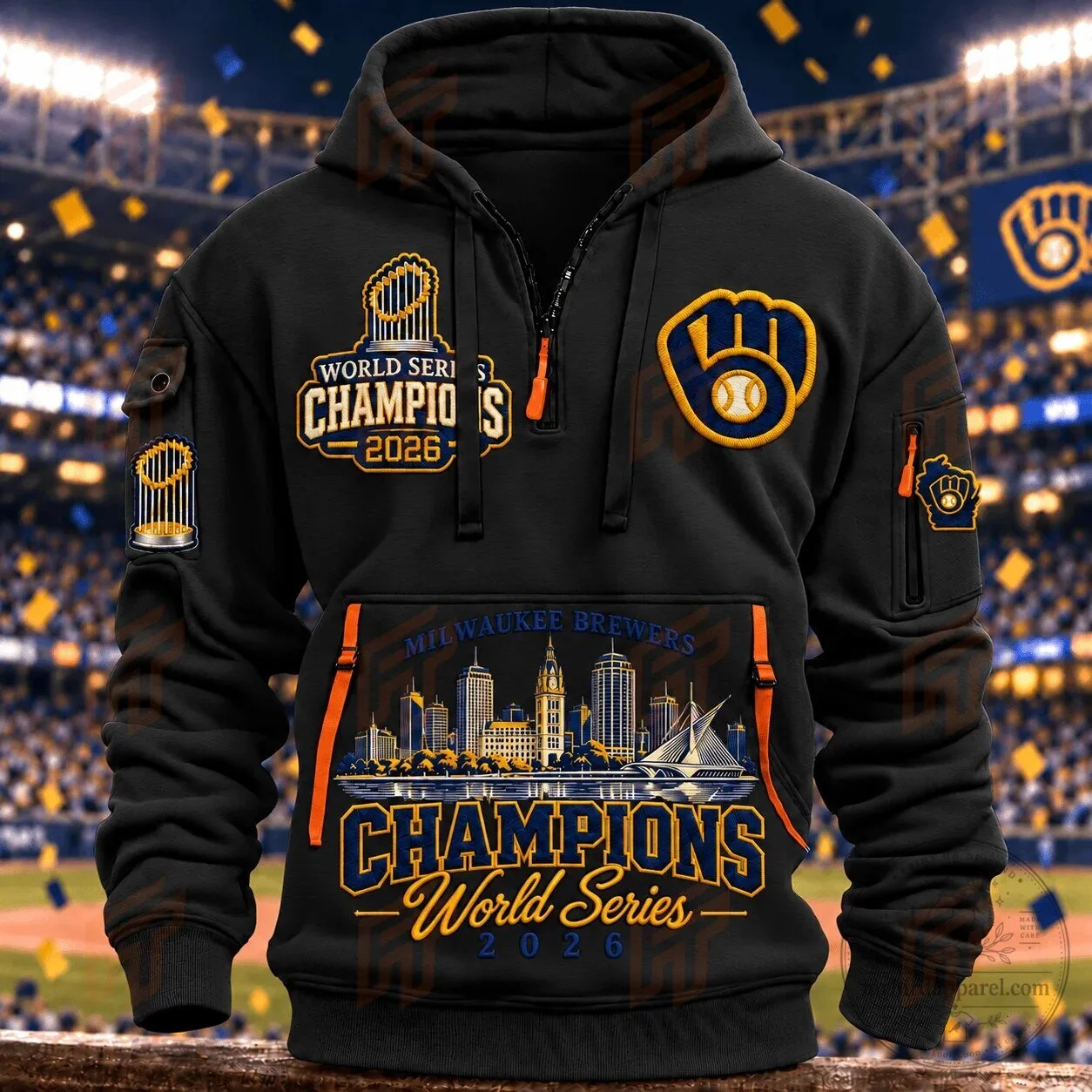 Milwaukee Brewers World Series 2026 Champions Half Zip Hoodie