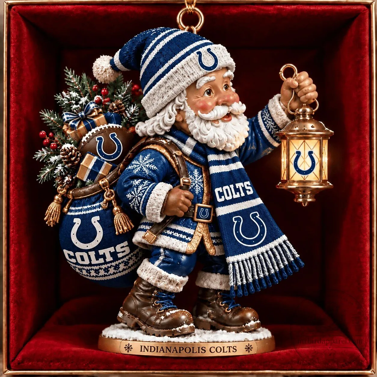 Indianapolis Colts Santa Claus Christmas Ornament For Fan