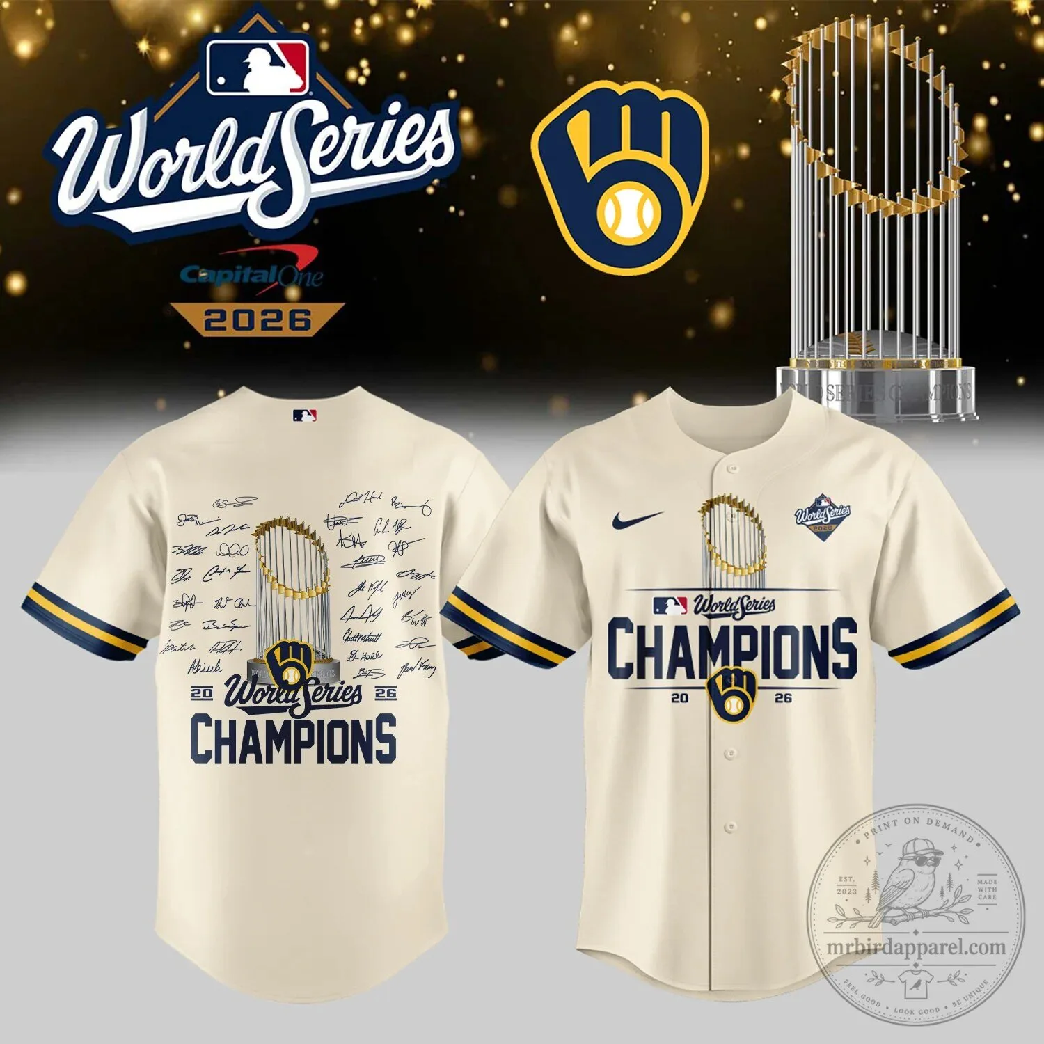 Milwaukee Brewers Baseball Jersey celebrating the 2026 World Series Championship