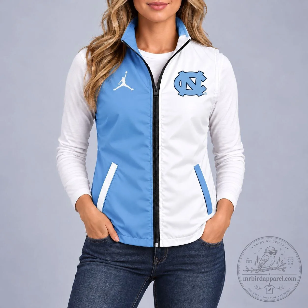 North Carolina Tar Heels Women's Game Day Full-Zip Sleeveless Vest Jacket