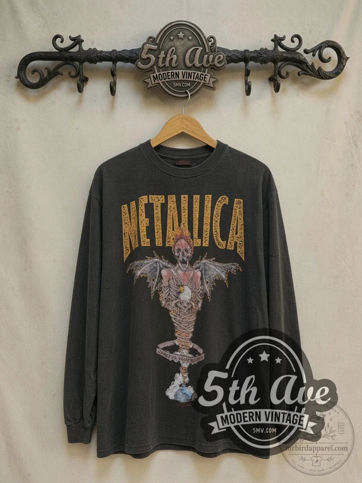 Metallica King Nothing Careful What You Wish Vintage Band Long Sleeve T-Shirt