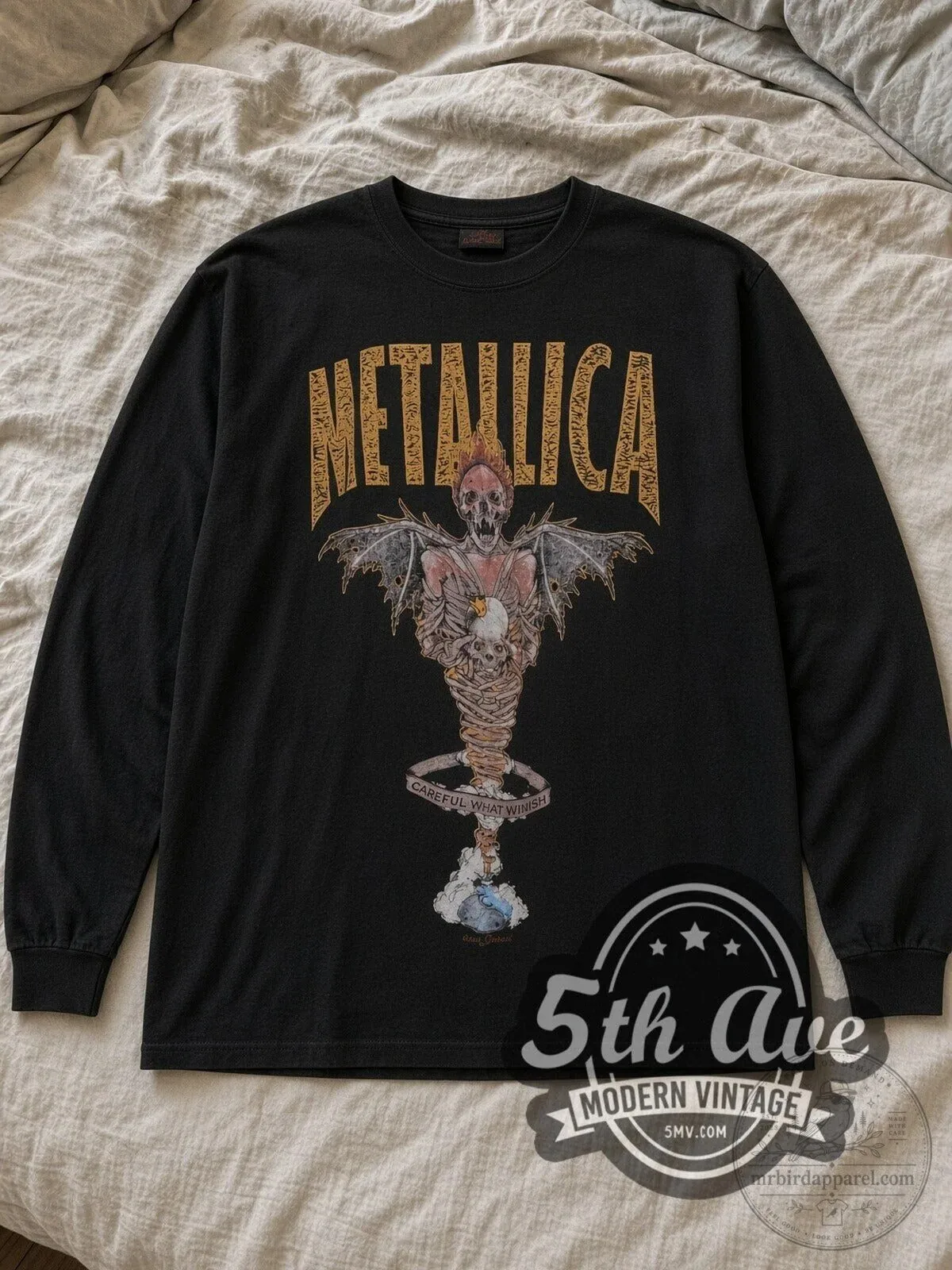 Metallica King Nothing Careful What You Wish Vintage Band Long Sleeve T-Shirt 8 Metallica King Nothing Careful What You Wish Vintage Band Long Sleeve T-Shirt