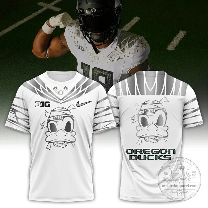 Oregon Ducks Football Team Mascot White Short-Sleeve T-Shirt