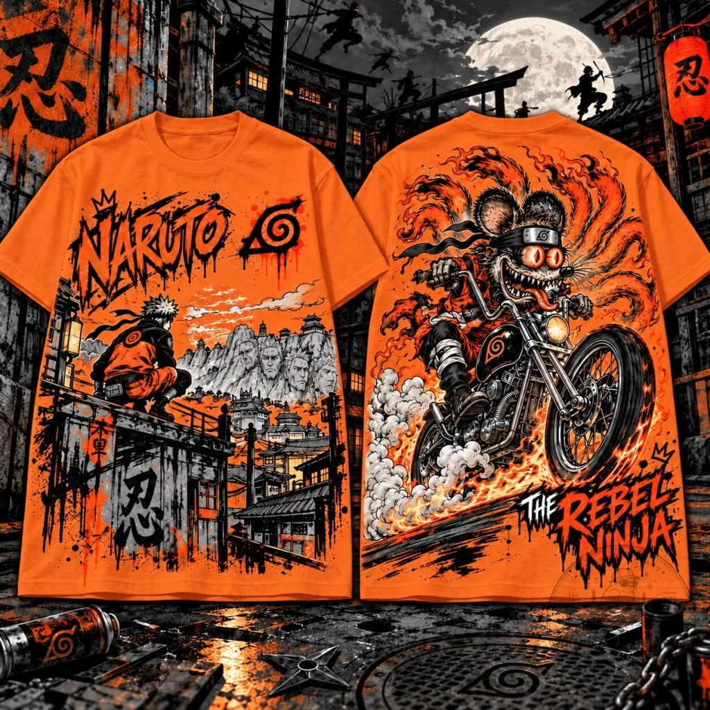 Naruto Uzumaki The Rebel Ninja Never Give Up Anime Fan Art Graphic T-Shirt Naruto Uzumaki The Rebel Ninja Never Give Up Anime Fan Art Graphic T-Shirt